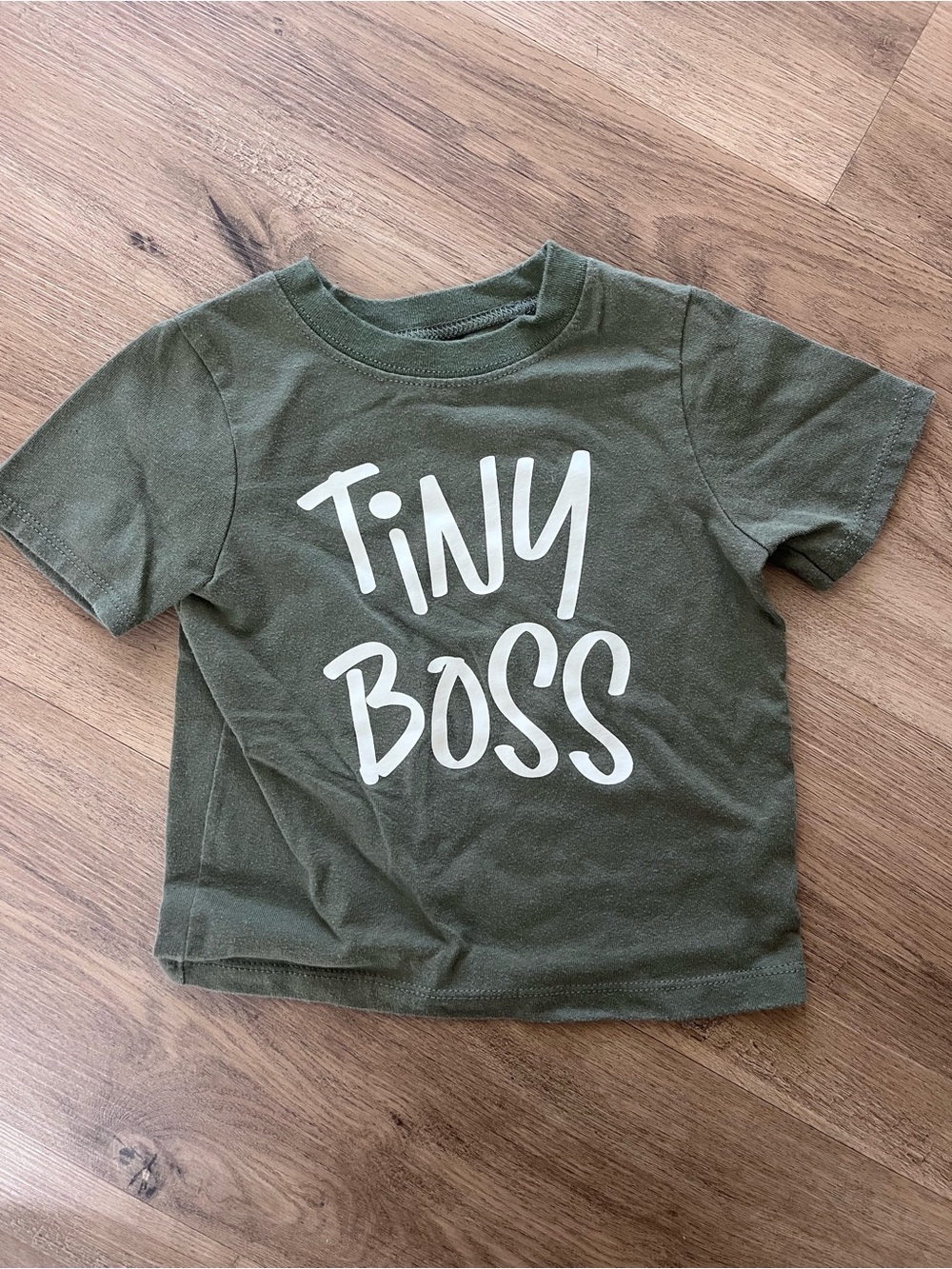 Garanimals Olive Green "Tiny Boss" Graphic Tee 24M